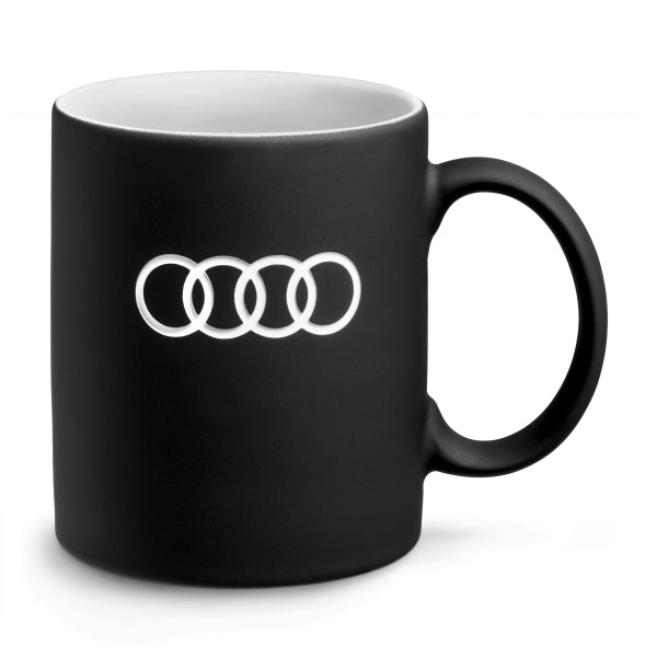 Tazza Audi nera logo bianco