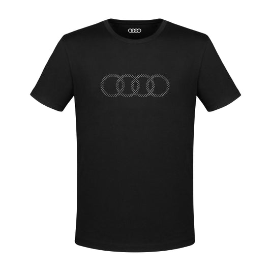 T-Shirt Audi anelli nera - uomo